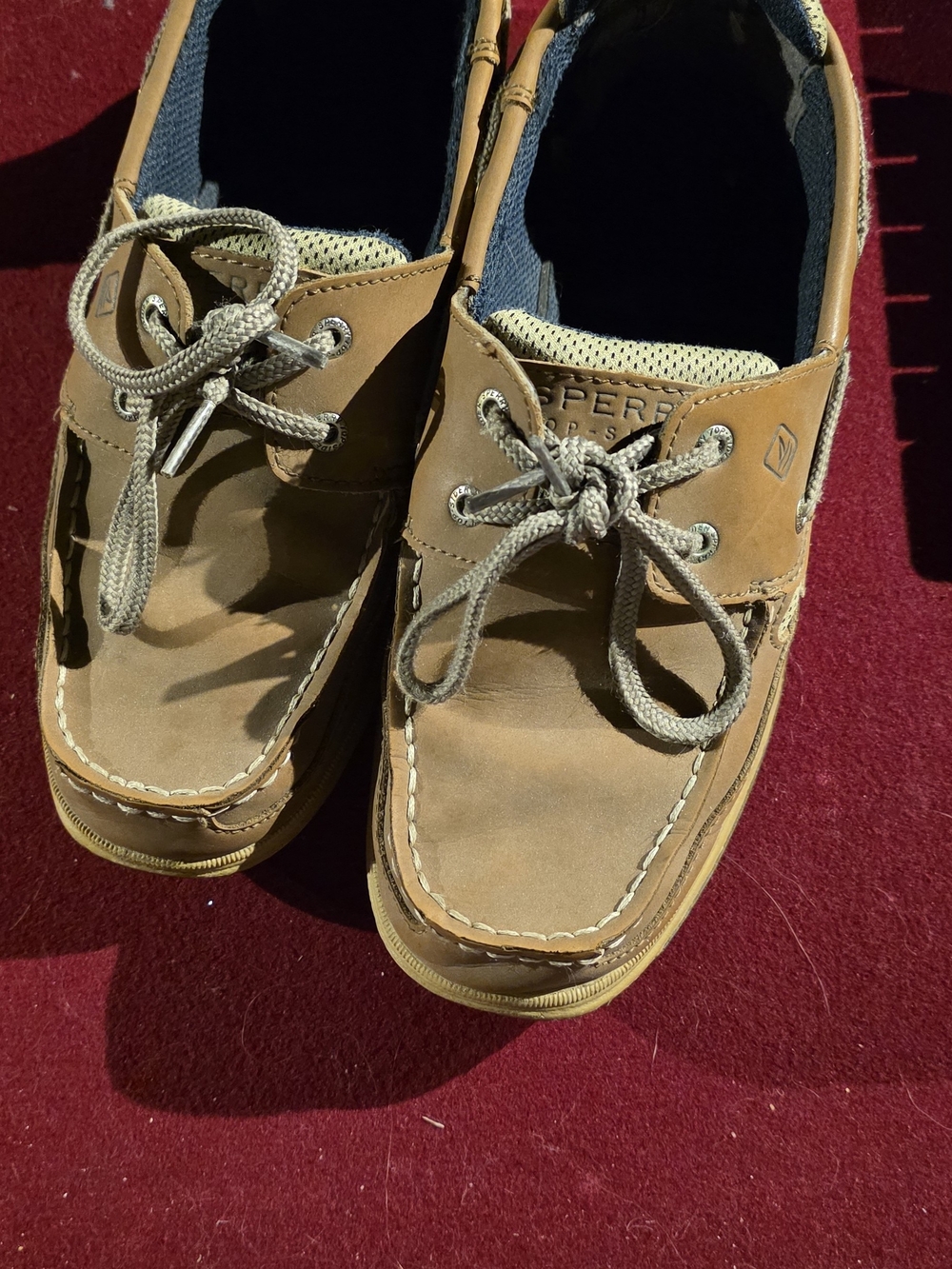 Sperry Boy's Tan Leather Moc Toe Boat Shoes